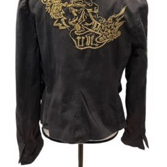Da-Nang Cropped Black Embroidered Jacket - Picture 2 of 4